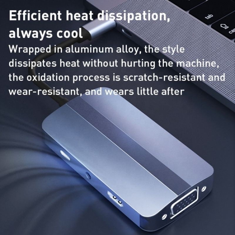 11 in 1 USB-C Hub Tipo-C per HDMI USB3.0 USB2.0 SD TF Adapter Hub con lettore di schede