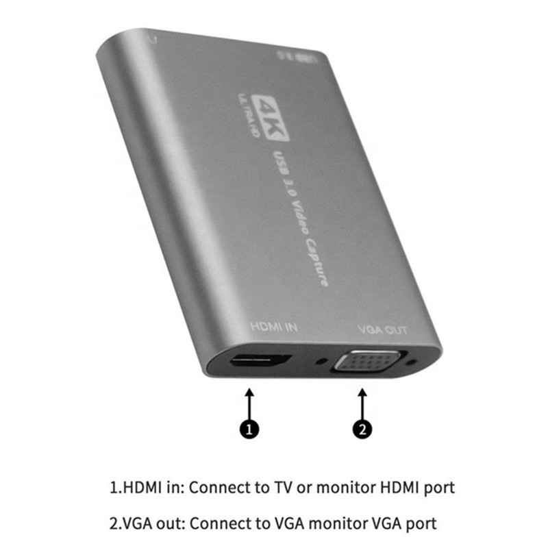 USB 3.0 HDMI Video Capture DVR Card Box con microfono VGA Loop Out per la fotocamera Xbox