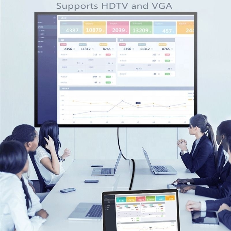 Stazione di collegamento USB C tipo C 7-in-1 con HDTV HDMI VGA USB RJ45 e trasferimento rapido di dati