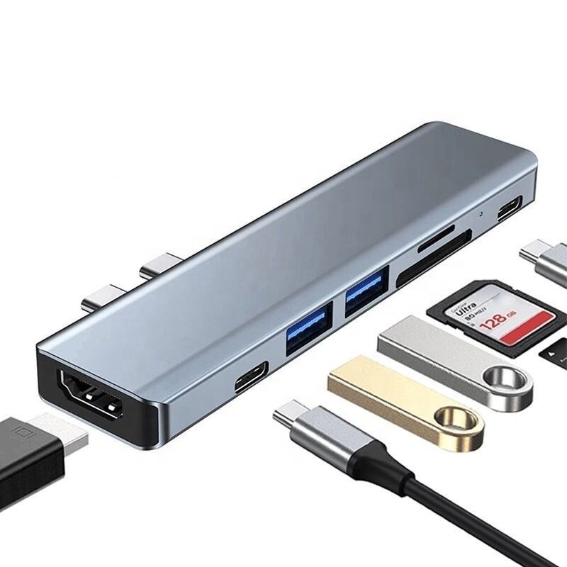 Adaptatore USB tipo C 7-in-1 Multiport Dock Hub con usb 3.0 usb 2.0 usb SD/TF PD