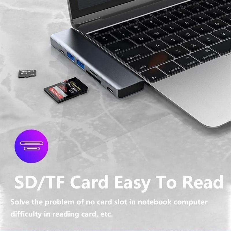 Adaptatore USB tipo C 7-in-1 Multiport Dock Hub con usb 3.0 usb 2.0 usb SD/TF PD