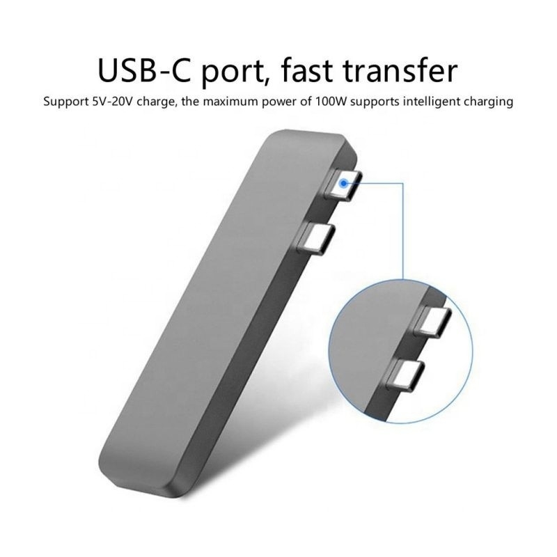 Stazione di attracco hub 7-in-2 con doppio ingresso maschile di tipo C e tipo di interfaccia USB 3.1