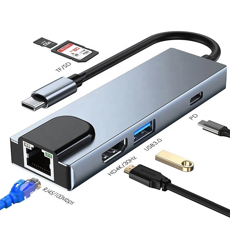 Stazione di attracco USB C PD grigio per la funzione di ricarica del portatile