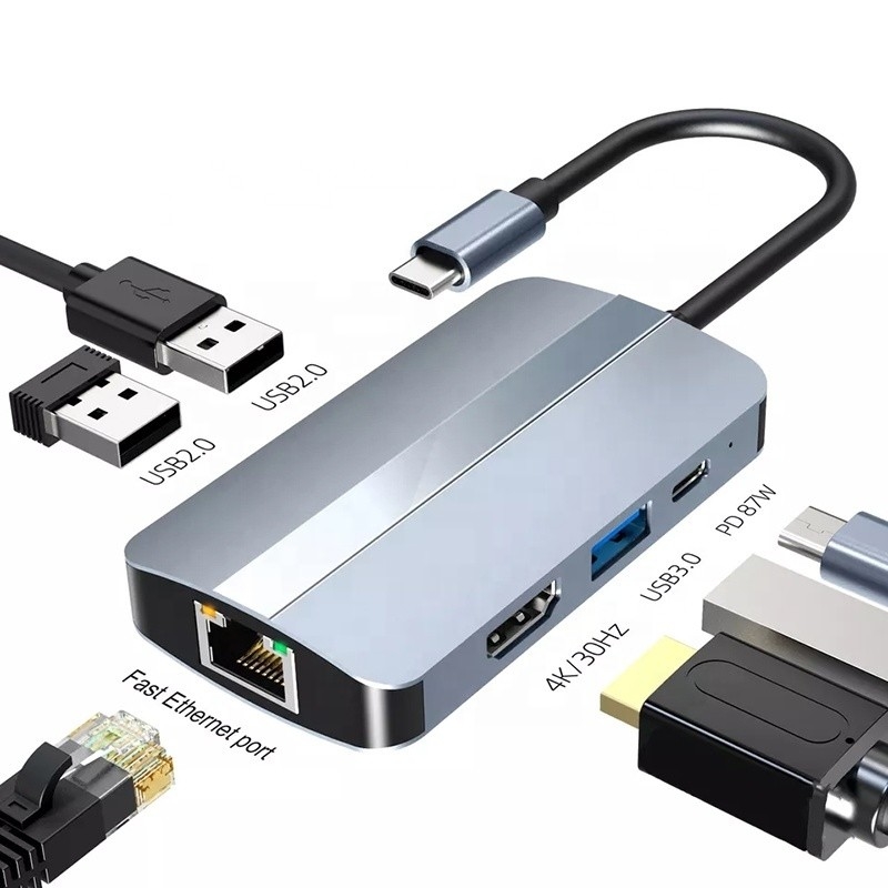 12 in 1 USB C Adapter OEM Multiport Hub con 4K HDMI USB 3.0 RJ45 Lan Ethernet