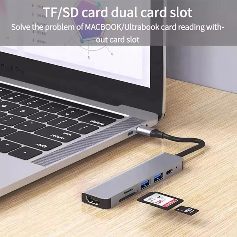 USB 3.1 Docking Station Hub con lettore di schede SD 4K HDMI USB3.0 TF e 87W PD Charging