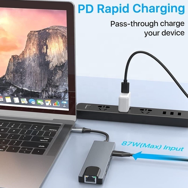 Adapter USB C 13 in 1 4K HDMI Hub Tipo C a HDMI 4K USB 3.0 2.0 PD Converter di ricarica