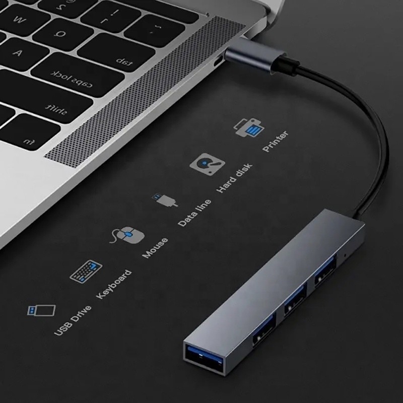 Interfaccia di tipo C 4 in 1 4 porte Hub Tipo C OTG a USB 3.0 2.0 Adapter Legatura di alluminio