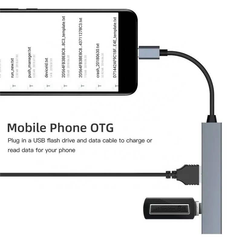 Interfaccia di tipo C 4 in 1 4 porte Hub Tipo C OTG a USB 3.0 2.0 Adapter Legatura di alluminio