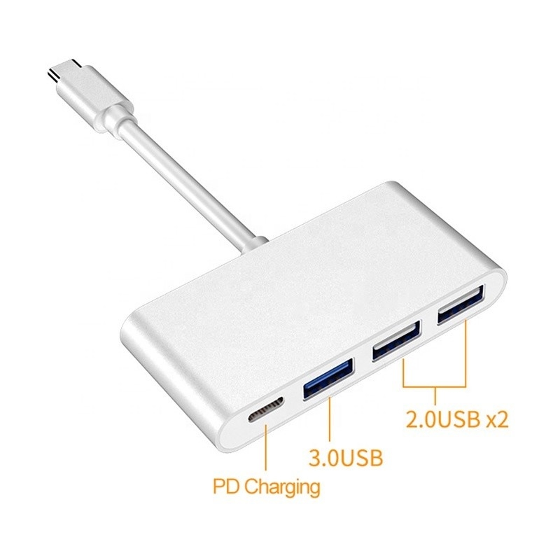 USB 3.1 Interfaccia 4-in-1 Tipo C Hub Adapter multiplo per il trasferimento veloce di dati