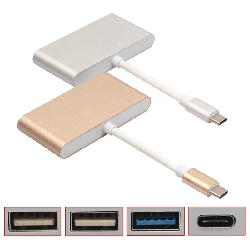 USB 3.1 Interfaccia 4-in-1 Tipo C Hub Adapter multiplo per il trasferimento veloce di dati