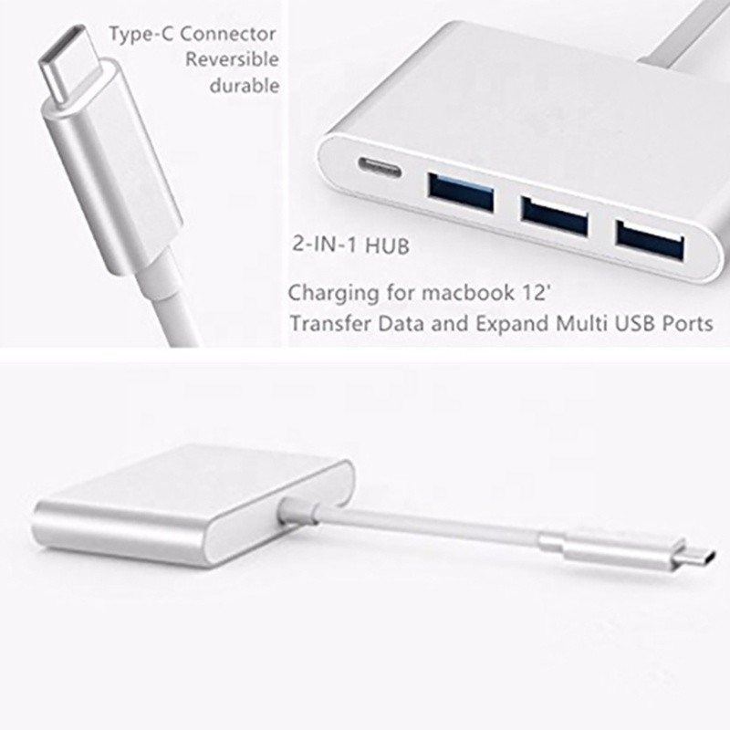 USB 3.1 Interfaccia 4-in-1 Tipo C Hub Adapter multiplo per il trasferimento veloce di dati
