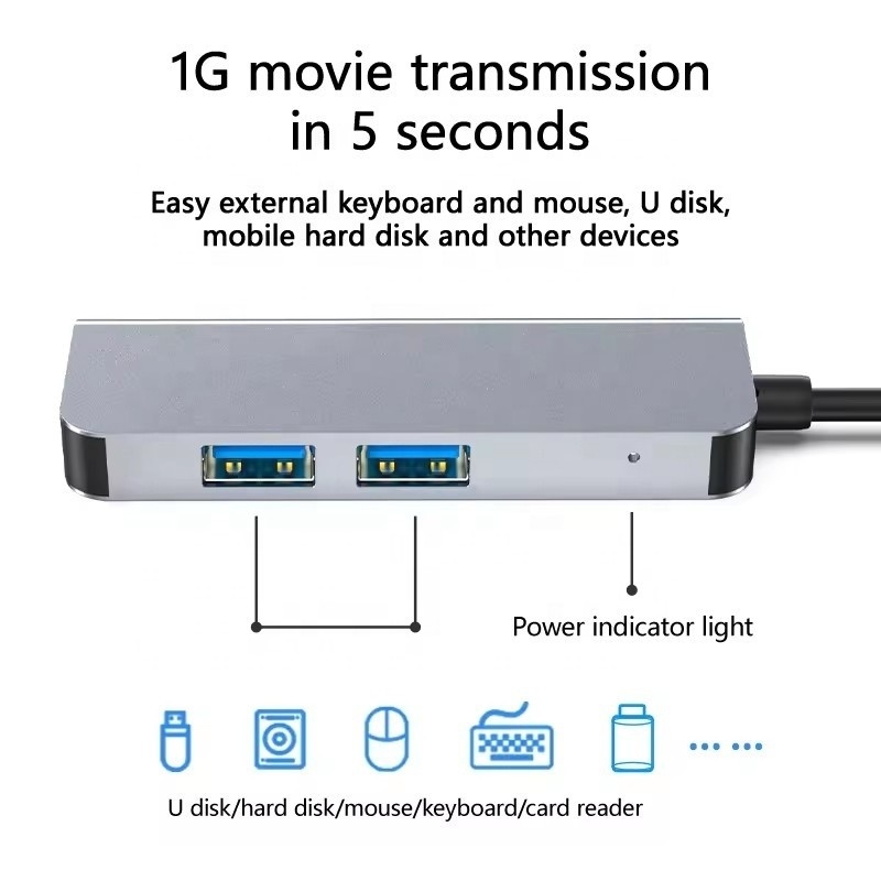 USB C Hub con HDMI 4K e USB 3.0 ad alta velocità Compatibile per Windows Mac