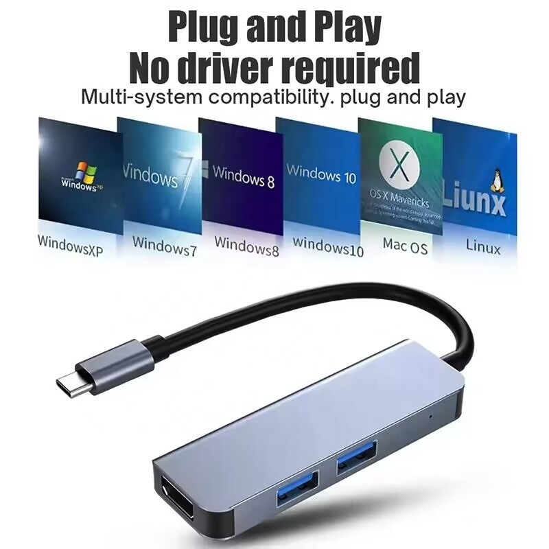 USB C Hub con HDMI 4K e USB 3.0 ad alta velocità Compatibile per Windows Mac