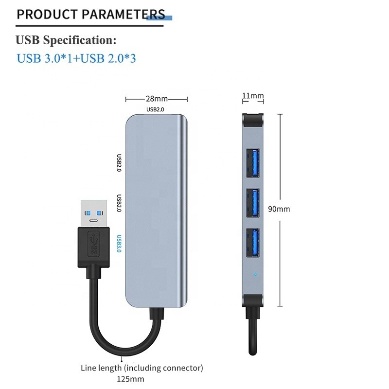 Hub di uscita USB 3.0 3x USB 2.0 femmina 2-4 porte USB 3.0/2.0 Extender veloce multialimentazione