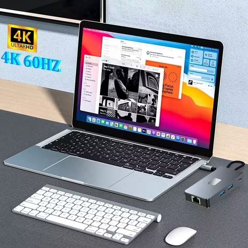 Adaptatore multiporto 8-in-1 USB-C Hub con HDMI 3 USB3.0 RJ45 E PD Output 5-8 porte