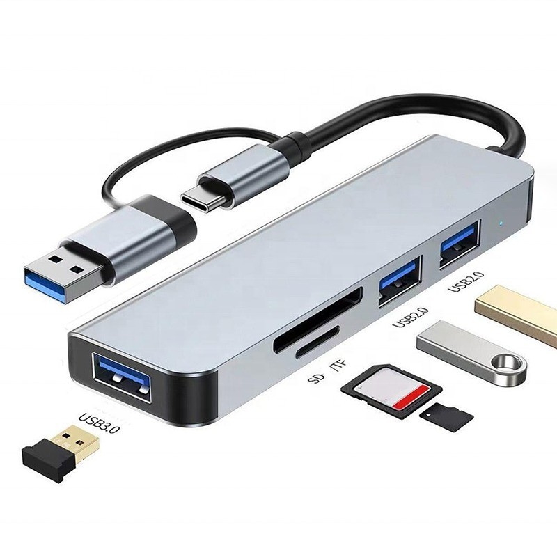 USB A/C Input USB 3.0 Tipo C Multiport Adapter Docking Station con lettore di schede SD/TF