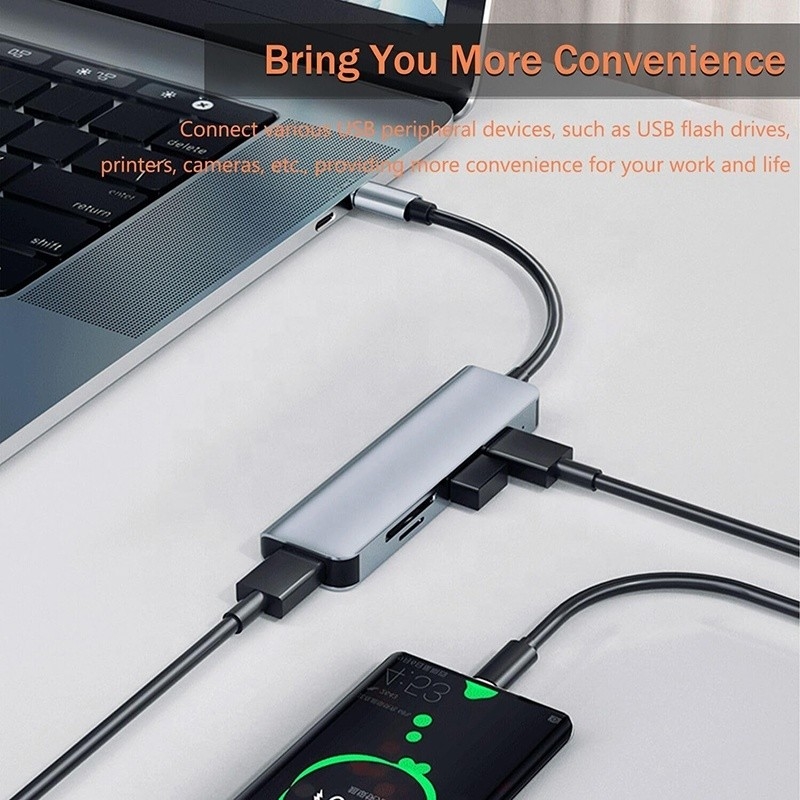 USB A/C Input USB 3.0 Tipo C Multiport Adapter Docking Station con lettore di schede SD/TF