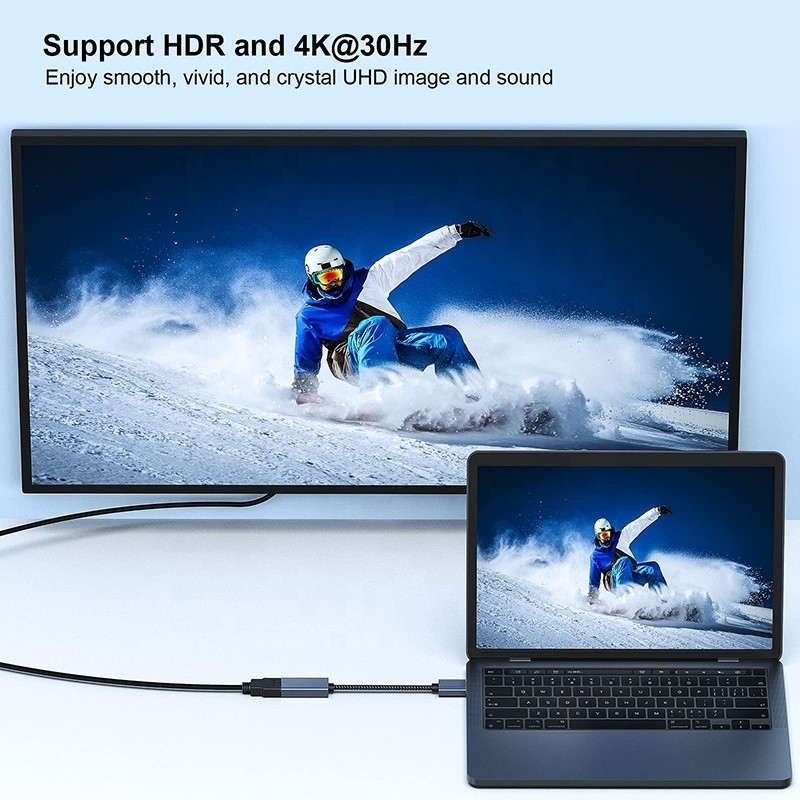 4K Risoluzione Displayport USB C Hub ad HDMI Adapter Cable Maschio a Femmina 1080P 4K30Hz 4K60Hz