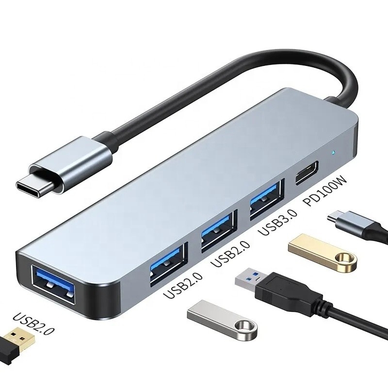 Hub di adattamento USB C tipo C 9-in-1 con carica 100W PD e usb3.0 3 * usb2.0