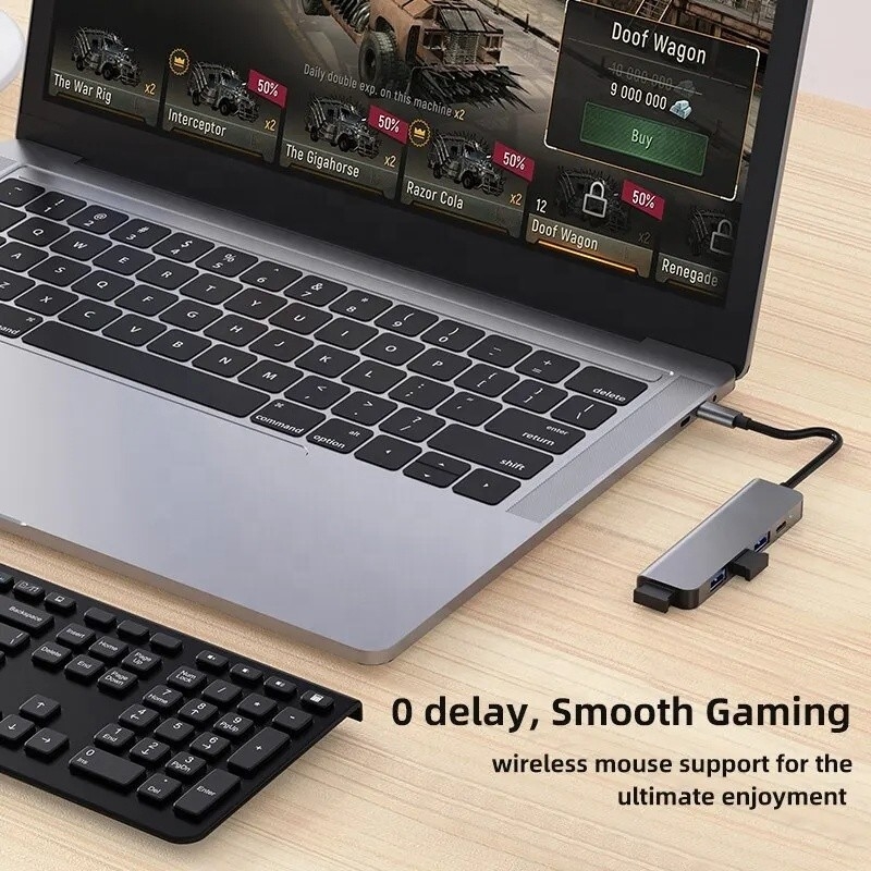Hub di adattamento USB C tipo C 9-in-1 con carica 100W PD e usb3.0 3 * usb2.0