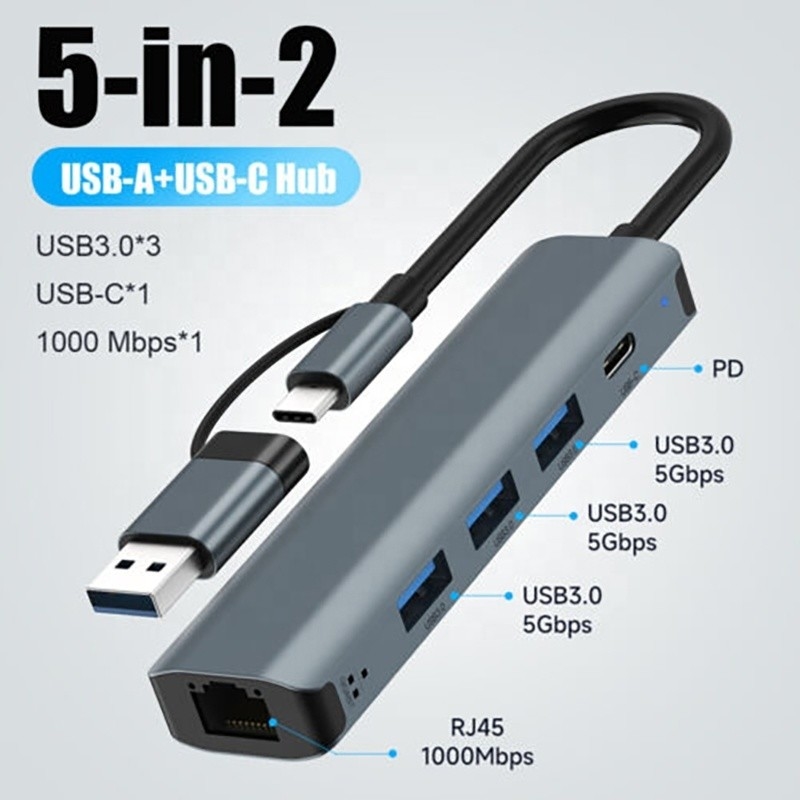 12-in-1 Multiport Adapter USB C Hub Docking Station Con Interfaccia USB 3.1 E RJ45 Gigabit Ethernet