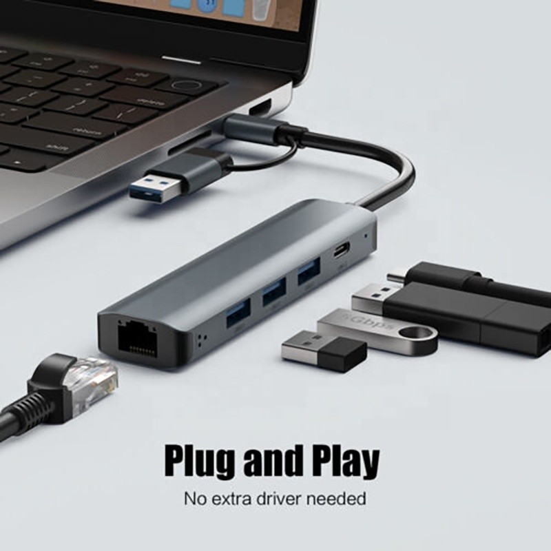 12-in-1 Multiport Adapter USB C Hub Docking Station Con Interfaccia USB 3.1 E RJ45 Gigabit Ethernet