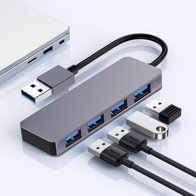 Alta velocità 4 porte USB 3.0 HUB 5Gbps USB C portatile con adattatore di alimentazione per PC Mac laptop