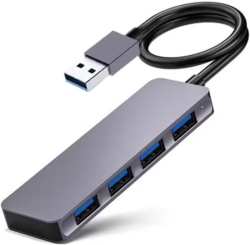 Alta velocità 4 porte USB 3.0 HUB 5Gbps USB C portatile con adattatore di alimentazione per PC Mac laptop