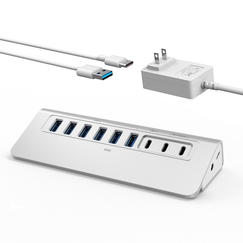 10 porte USB C Hub Portatile USB C Hub Tipo C a 4 porte USB A Per PC Tablet
