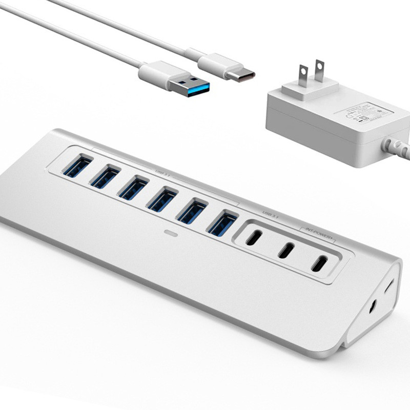 10 porte USB C Hub Portatile USB C Hub Tipo C a 4 porte USB A Per PC Tablet