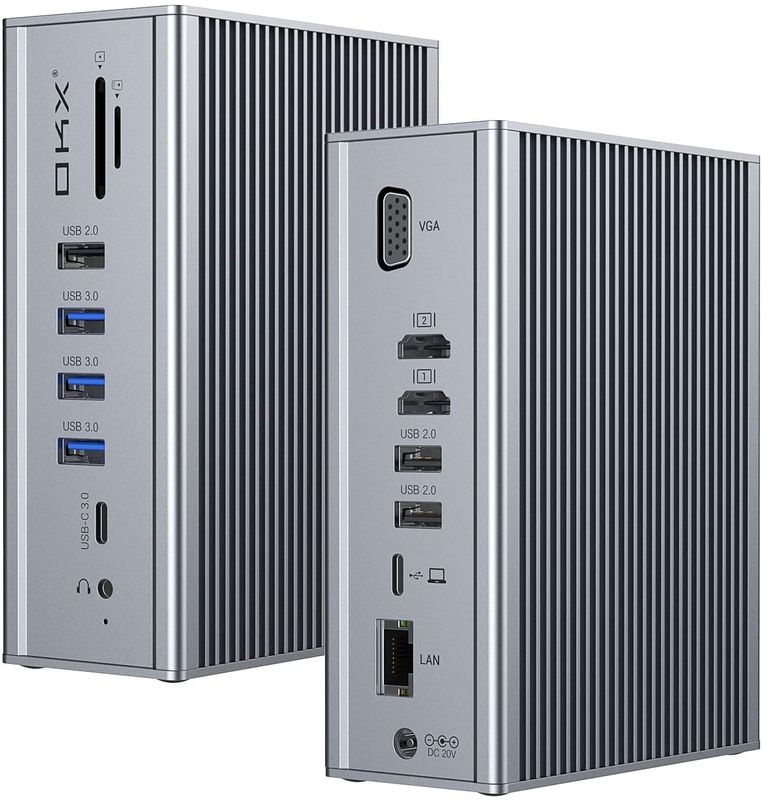 Stazione di collegamento per laptop USB C Dual HD 4K 16-in-1 Stazione di collegamento con supporto MST