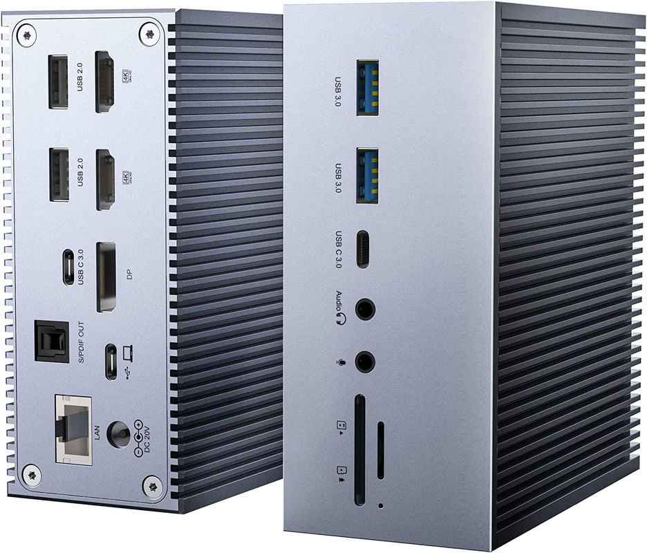 Stazione di collegamento per laptop USB C Dual HD 4K 16-in-1 Stazione di collegamento con supporto MST