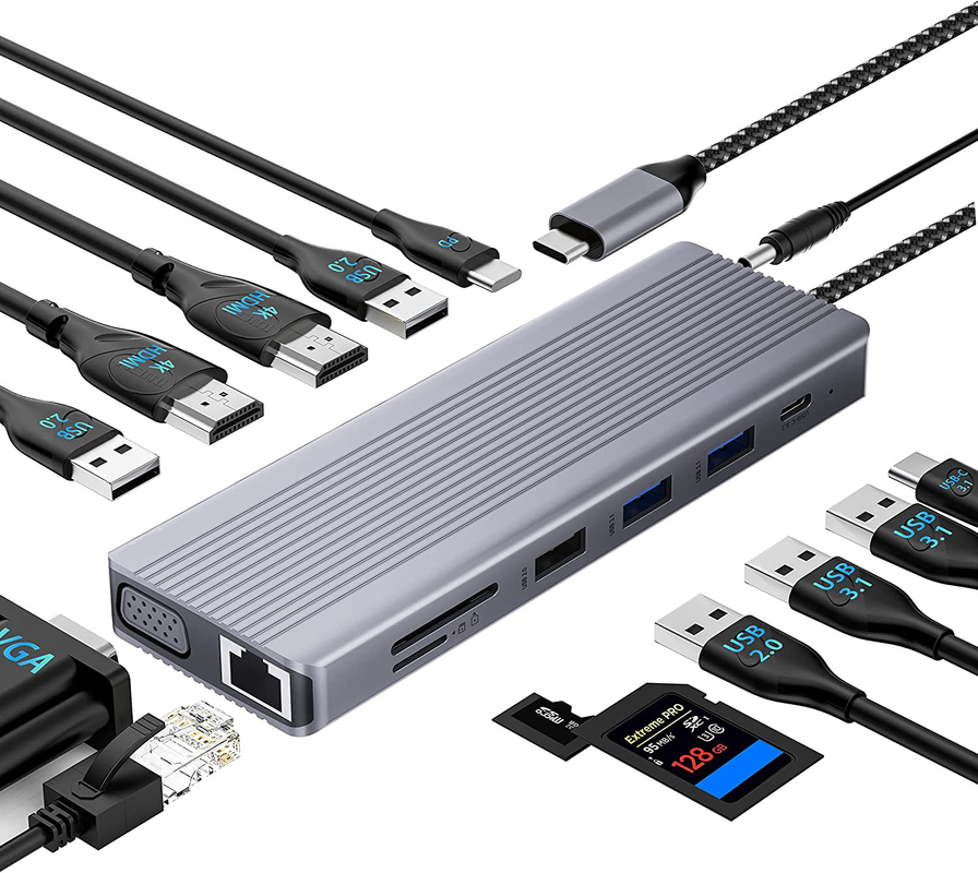 Lunghezza personalizzata Grigio USB-C per HDMI 2.1 Adapter 8K 60Hz per velocità USB Tipo C 3.1 Laptop