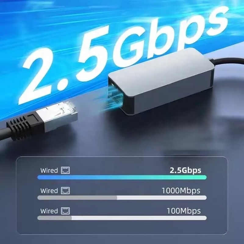 Adaptatore Ethernet 2 in 1 in alluminio USB 3.0 tipo C per una connessione di rete rapida e stabile