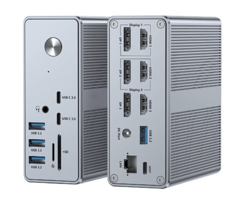Fornitura di energia fino a 120W USB-C Hub Docking Station WithmicroSD3.0 Card Reader with Performance