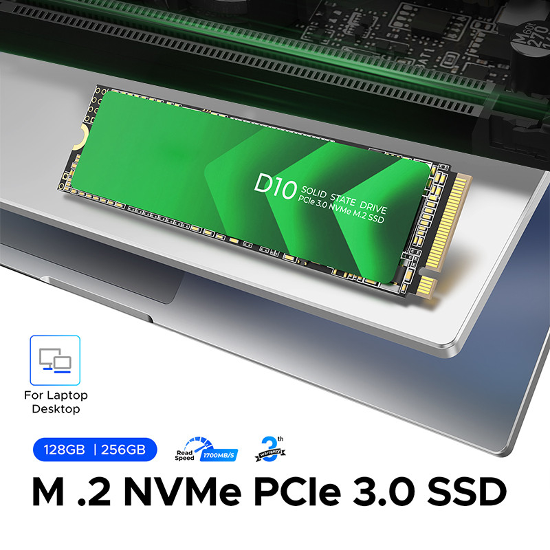 High Speed PCIe 3.0 Interface M.2 SSD con capacità di 128 GB e controller SATA 6Gb/s