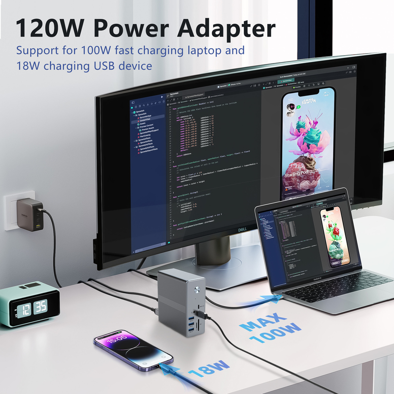 DC36-X1 Thunderbolt Docking con supporto per display a 60Hz/30Hz e velocità di trasferimento dati fino a 10 Gbps