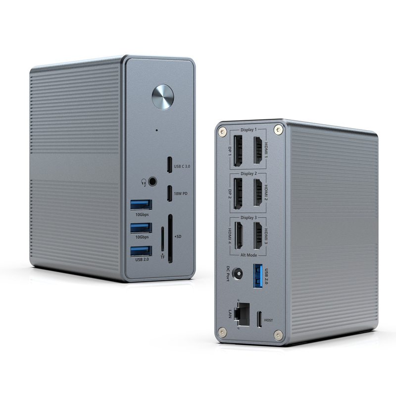18 in 1 USB-C Docking Station Alta risoluzione fino a 4K con Display Link Extend Mode