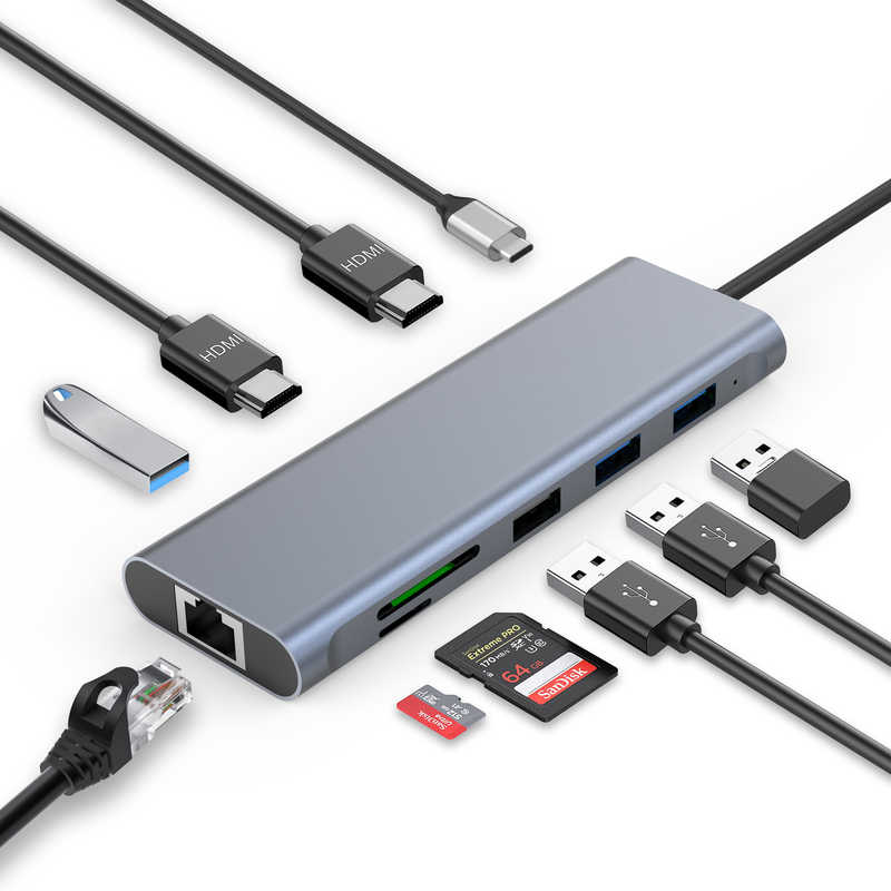 Tipo C USB Multi Port Hub Adaptore USB tipo C con porte USB 3.0 e RU6A-H2