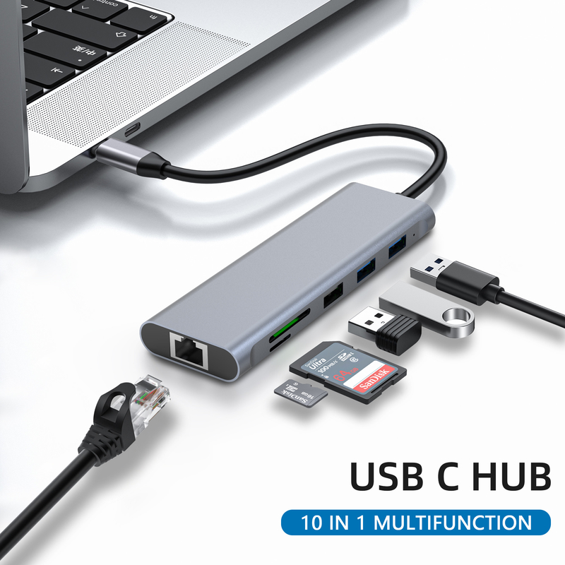 Tipo C USB Multi Port Hub Adaptore USB tipo C con porte USB 3.0 e RU6A-H2
