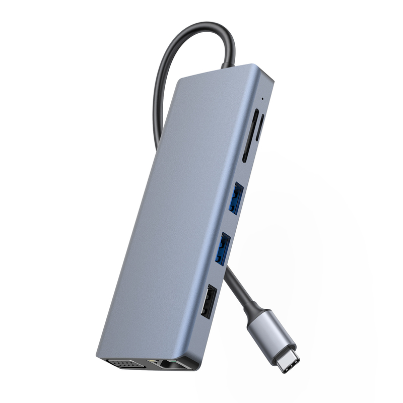 Connettore grigio Color USB 3.0 Inthernet RJ45 HDMI 4K 12 In 1 USB C Hub