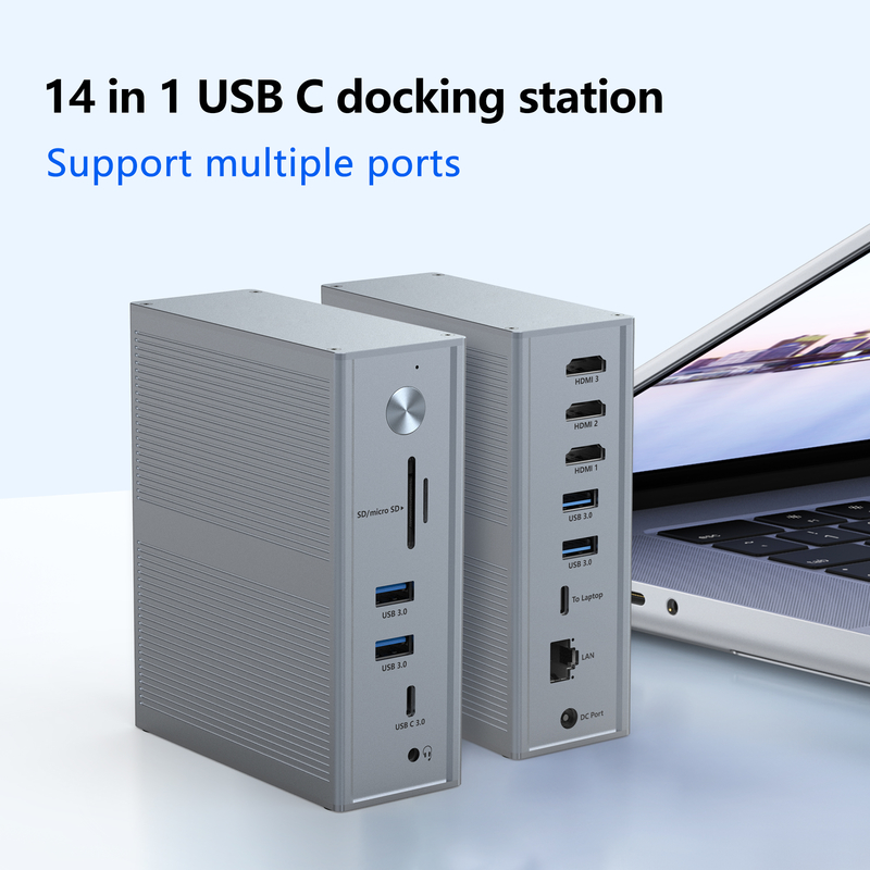 Fornitura di alimentazione Subosen USB-C PD 100W USB-C Docking Station per una compatibilità rapida e fluida dei dispositivi