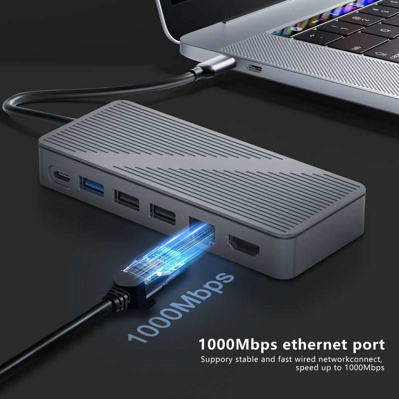 Stazione di docking USB-C USB 3.0 Ethernet 1G HDMI 4K per dispositivi USB C Compatibilità