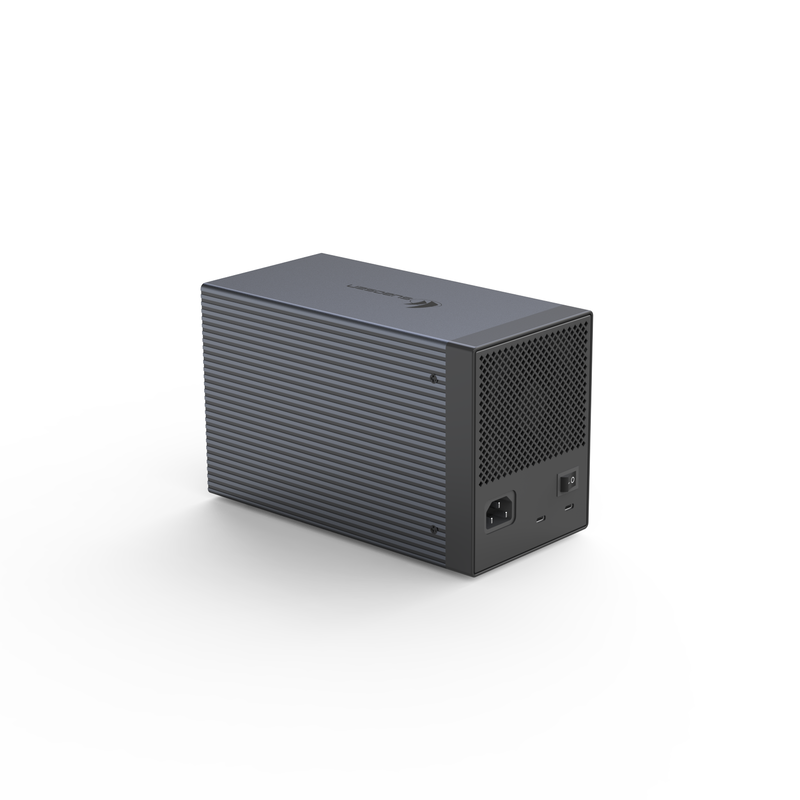 4 Bay Aircraft-grade Aluminum Alloy RAID HDD Condominio con Hardware RAID 6 Mods e Dual 10Gbps Type-C DAS Storage Array